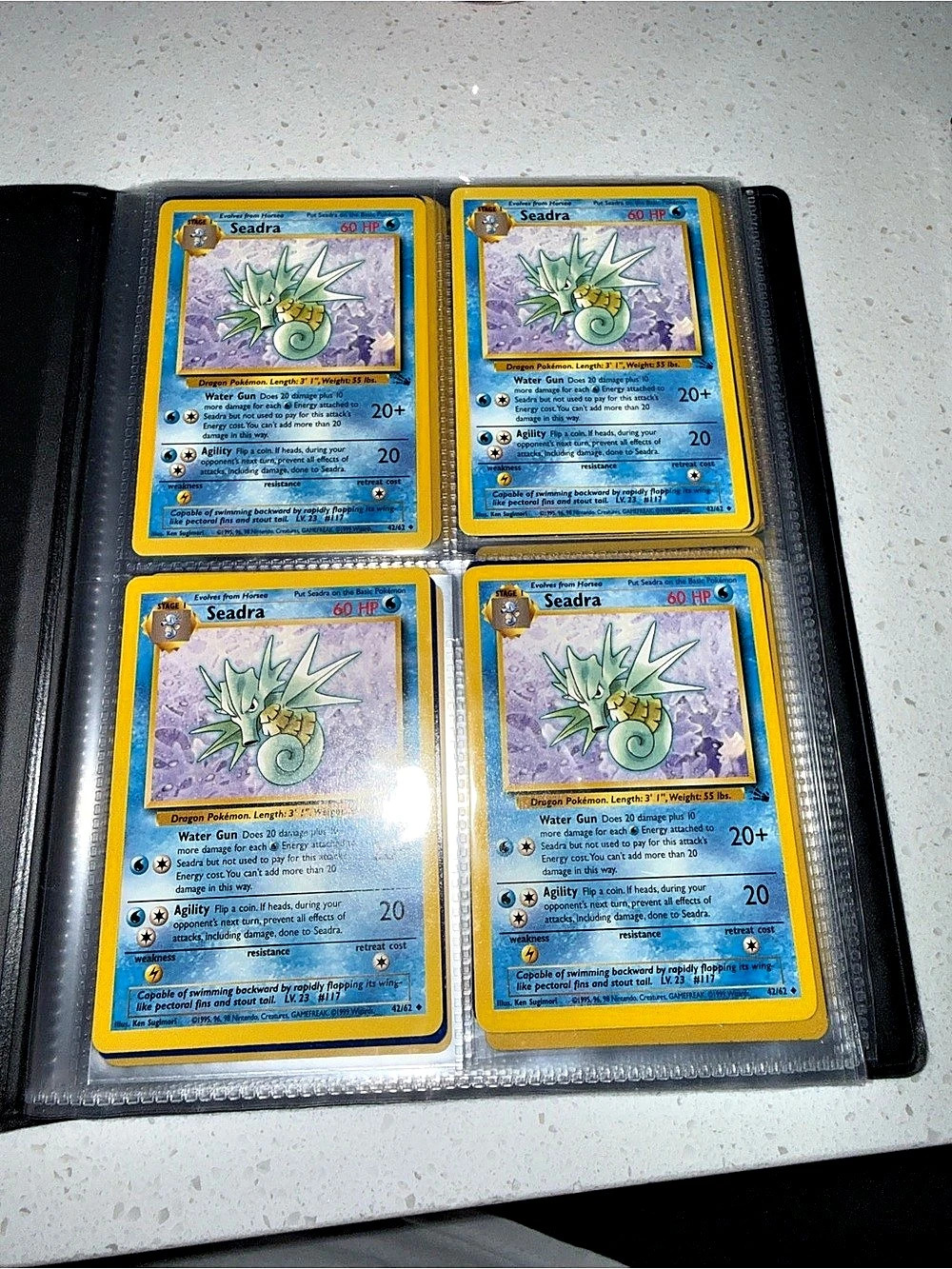 Pokémon Seadra trading cards Trading Cards Blue & Yellow base set vintage